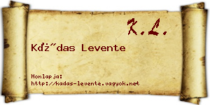 Kádas Levente névjegykártya